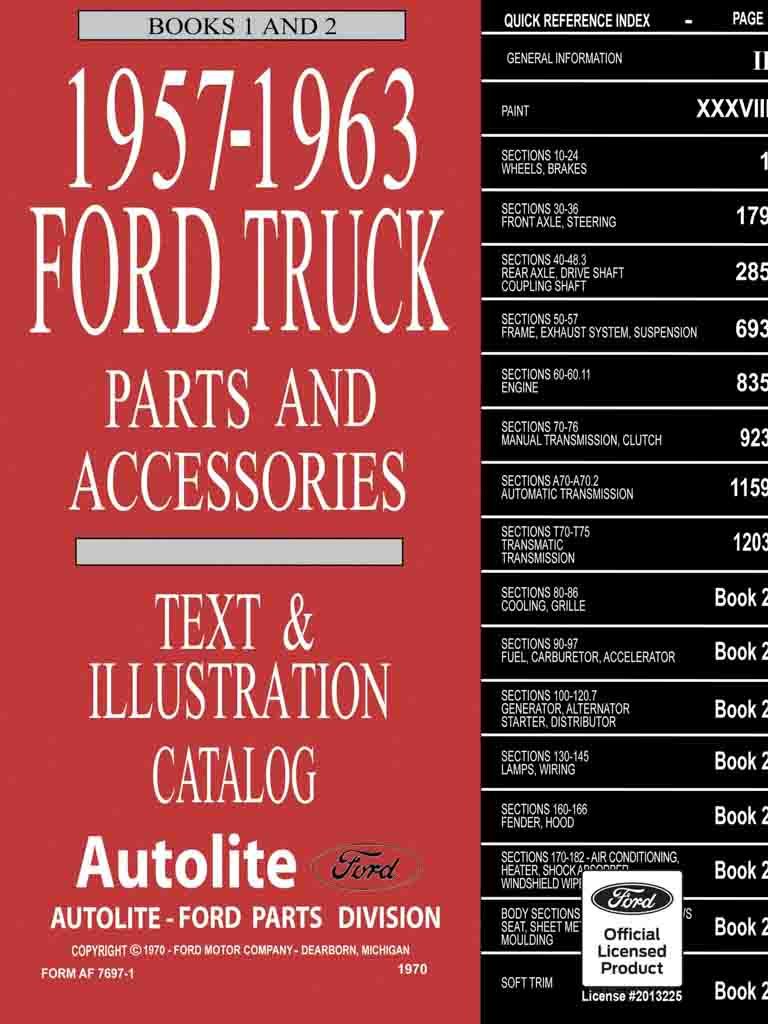 1957, 1958, 1959, 1960, 1961, 1962, and 1963 ford truck parts catalog